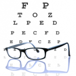 eye chart + glasses